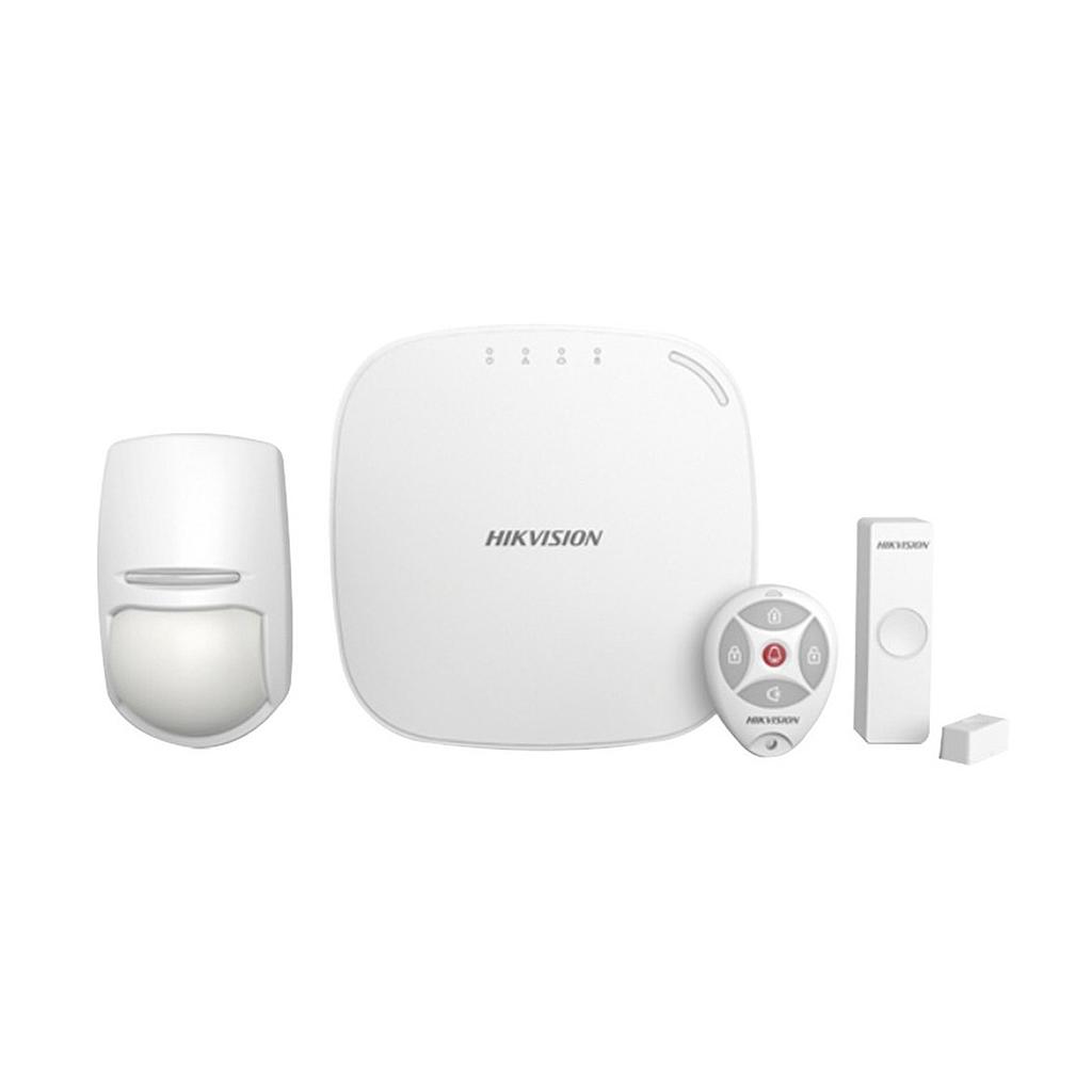 Kit de Alarma, 1 HUB, 1 sensor PIR, 1 Contacto Magnético, 1 Control Remoto, Wifi, GPRS, marca Hikvision