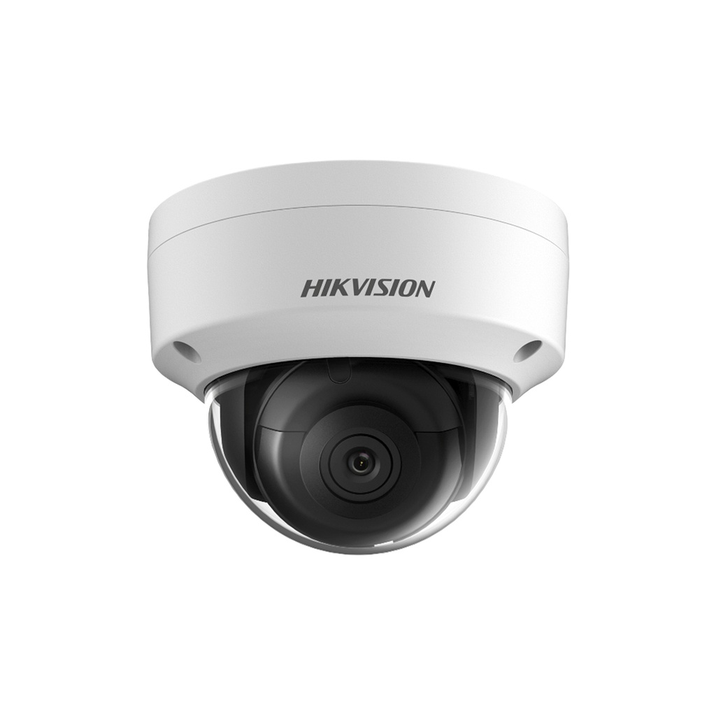 Cámara Hikvision IP tipo domo, resolución 2 Mpx, lente fijo, IP67, entrada de audio, WDR, H.265+, 12v, PoE, marca Hikvision