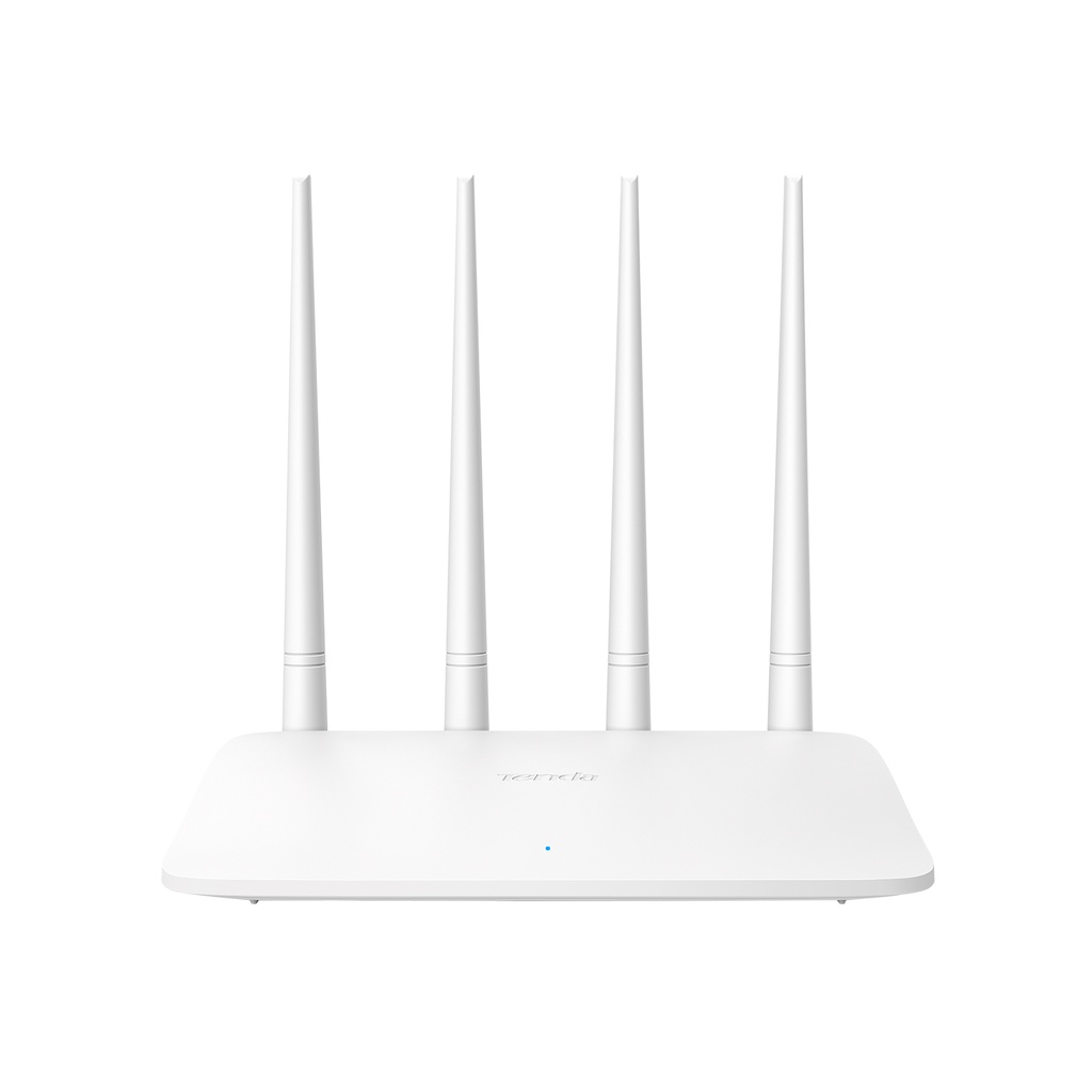 Router F6 Wi-Fi N300 2.4 GH5, puertos: 1 WAN FE, 3 LAN FE, antenas: 4x5dBi,  tecnología MU-MIMO, marca Tenda.