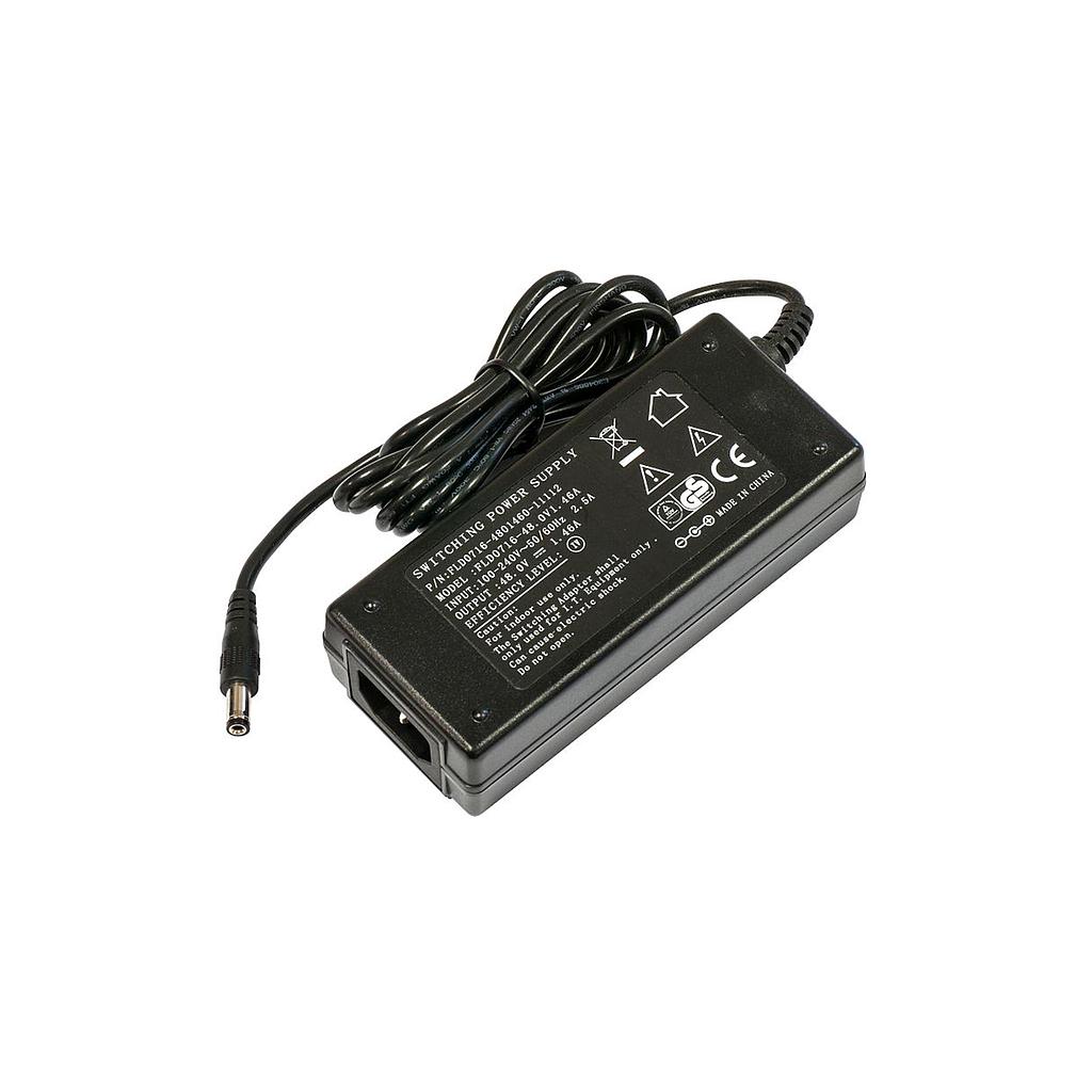 Adaptador de voltaje para 48VDC 1.46A (70W), para uso con productos Mikrotik, no incluye cordón espiga, marca Mikrotik