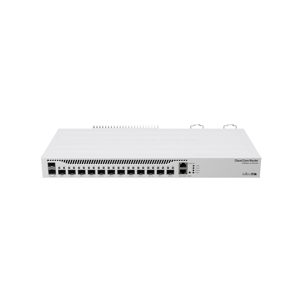 Router CloudCore, CPU de 4 núcleos, 12 puertos SFP+, 1 puerto Gigabit Ethernet y 2 puertos SFP de 25G, marca Mikrotik