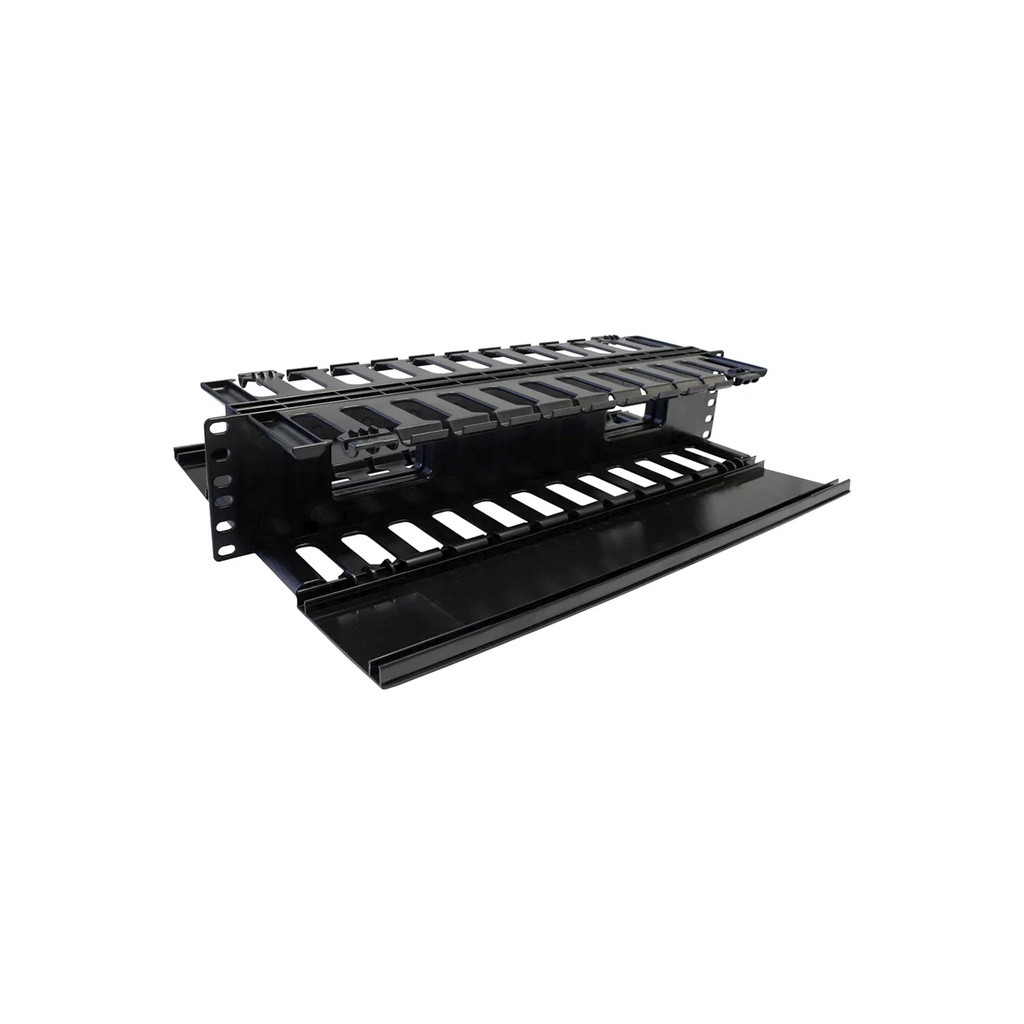 Organizador horizontal, simple, 19 pulgadas, 2 RU, color blanco, marca Ortronics