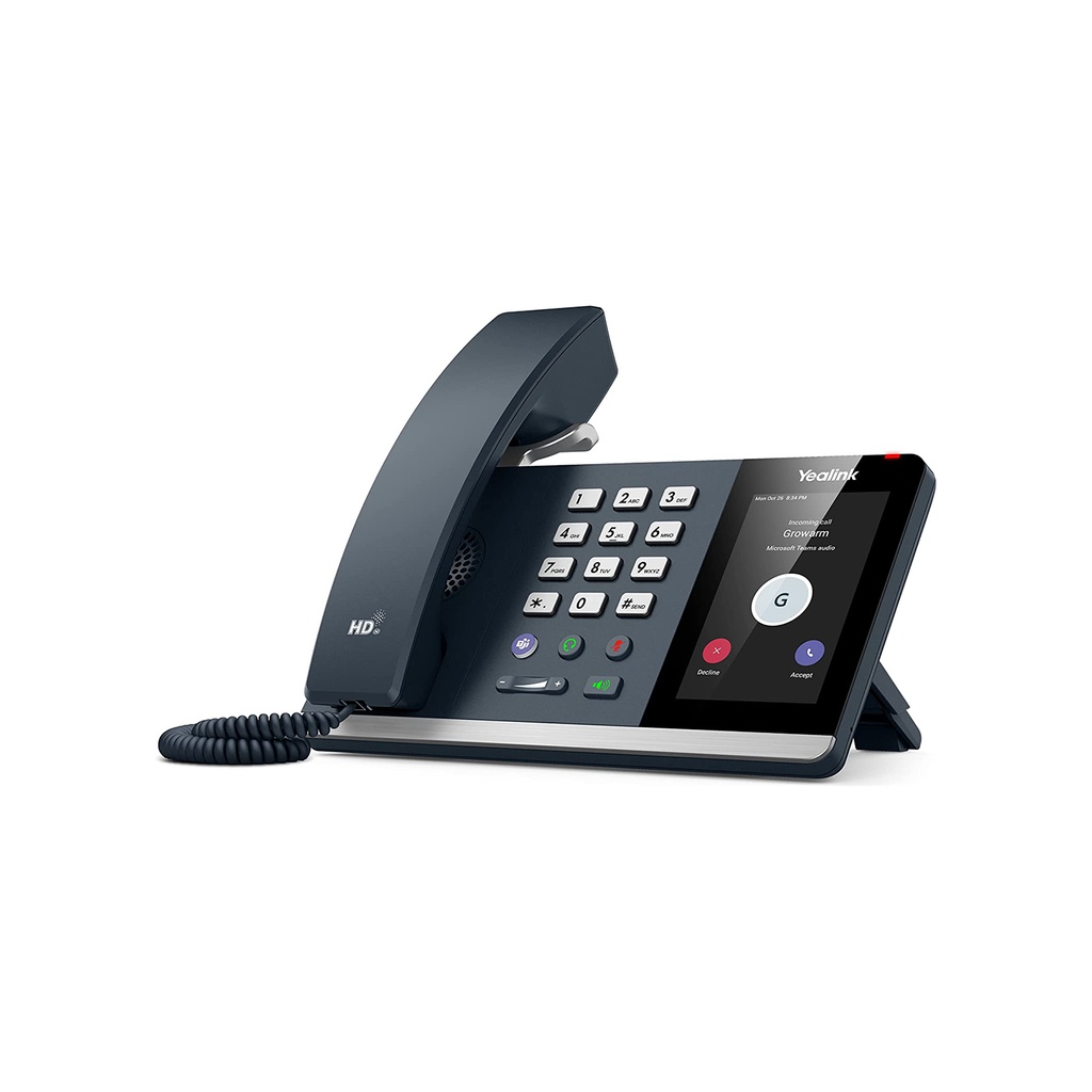 Télefono IP de escritorio MP54, versión híbrida Microsoft Teams y SIP, pantalla touch a color, marca Yealink