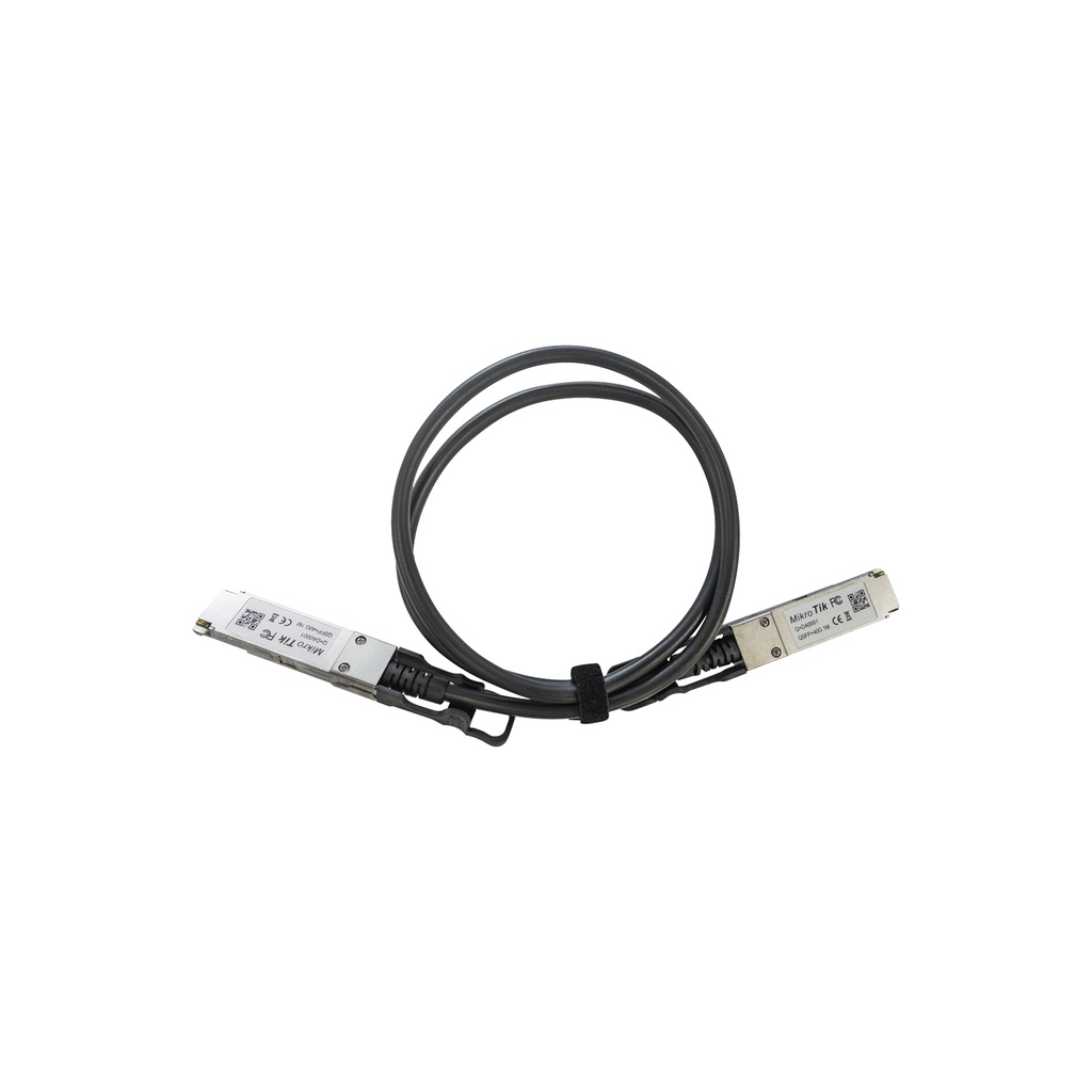 Cable de conexión directa QSPF+, conectorizado con puerto SFP28 en ambos extremos, longitud 1 metro, marca Mikrotik