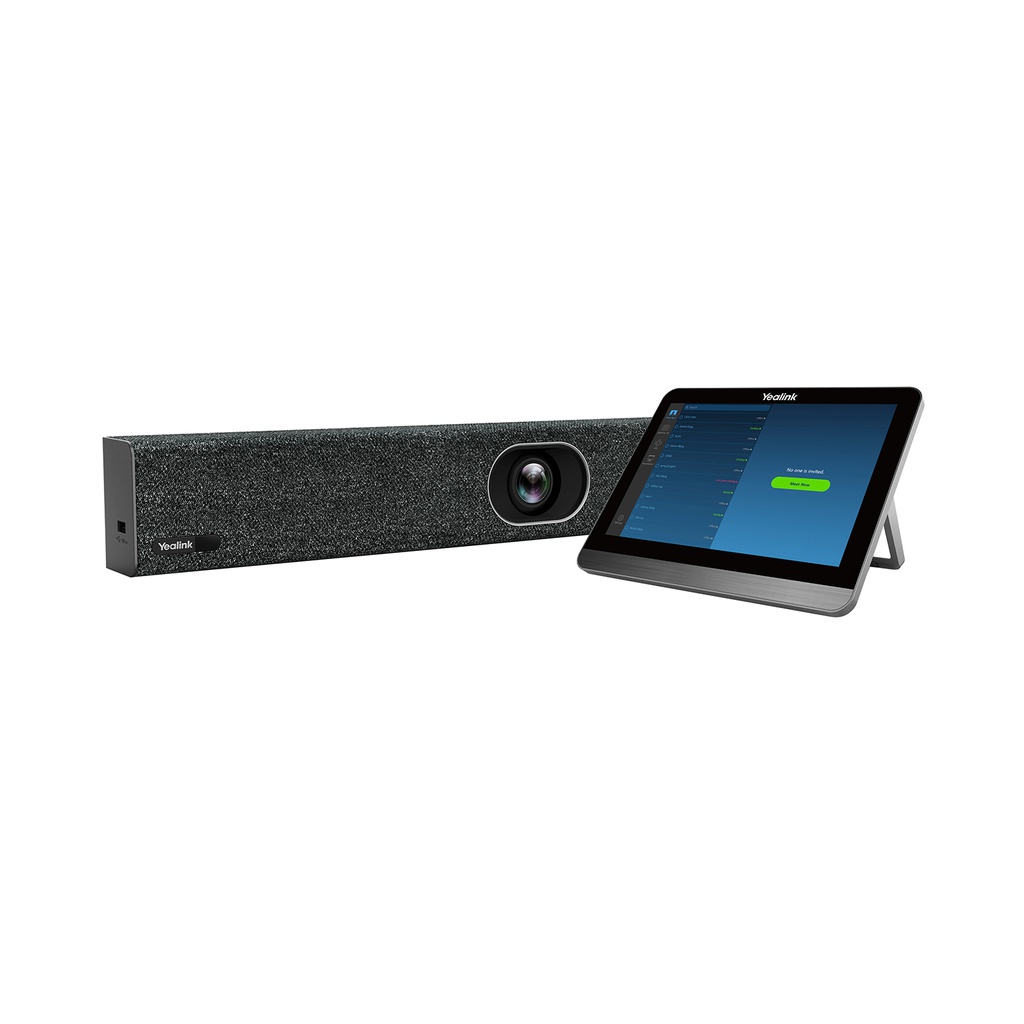 Sistema de barra de video conferencia con pantalla touch y barra de sonido para salas de reunión pequeñas, para uso con Zoom, marca Yealink