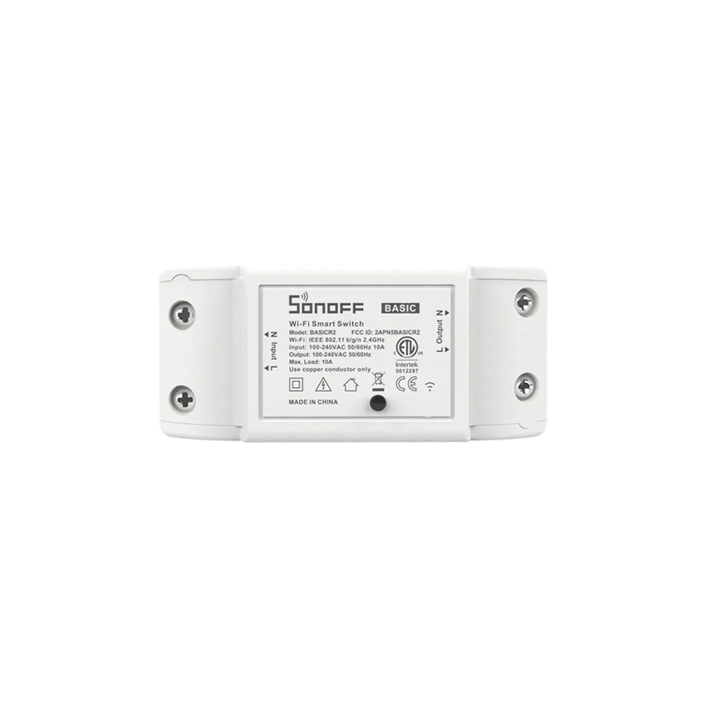 Interruptor inteligente de 1 circuito BasicR2, 100-240VAC 10A 2200W, WiFi, marca Sonoff.