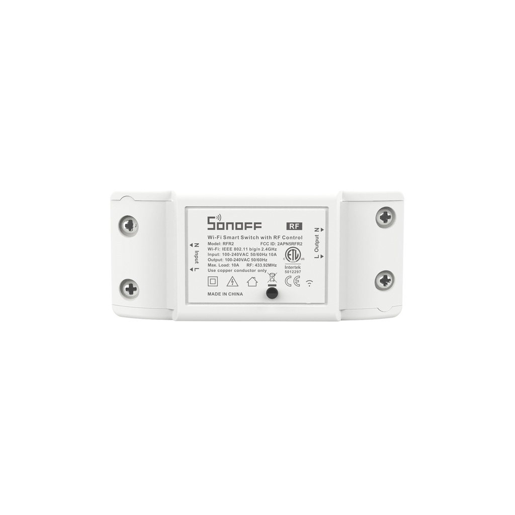 Interruptor inteligente de 1 circuito BasicR2, 100-240VAC 10A 2200W, WiFi y RF433MHz, marca Sonoff.