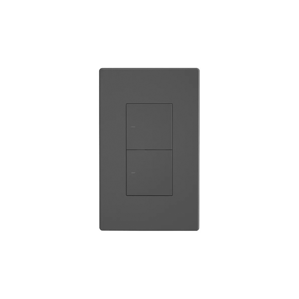 Interruptor de pared inteligente doble, botones físicos, 100-240VAC, Wi-Fi, negro, marca Sonoff.