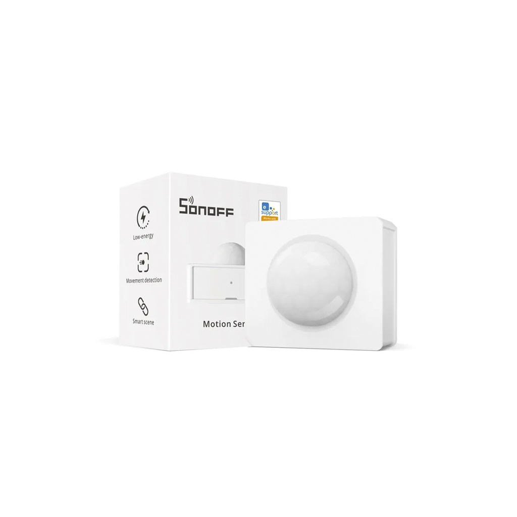 Sensor de movimiento PIR3-RF, funciona con batería, detección 100 grados ≤ 8m (interiores), RF 433MHz, marca Sonoff.