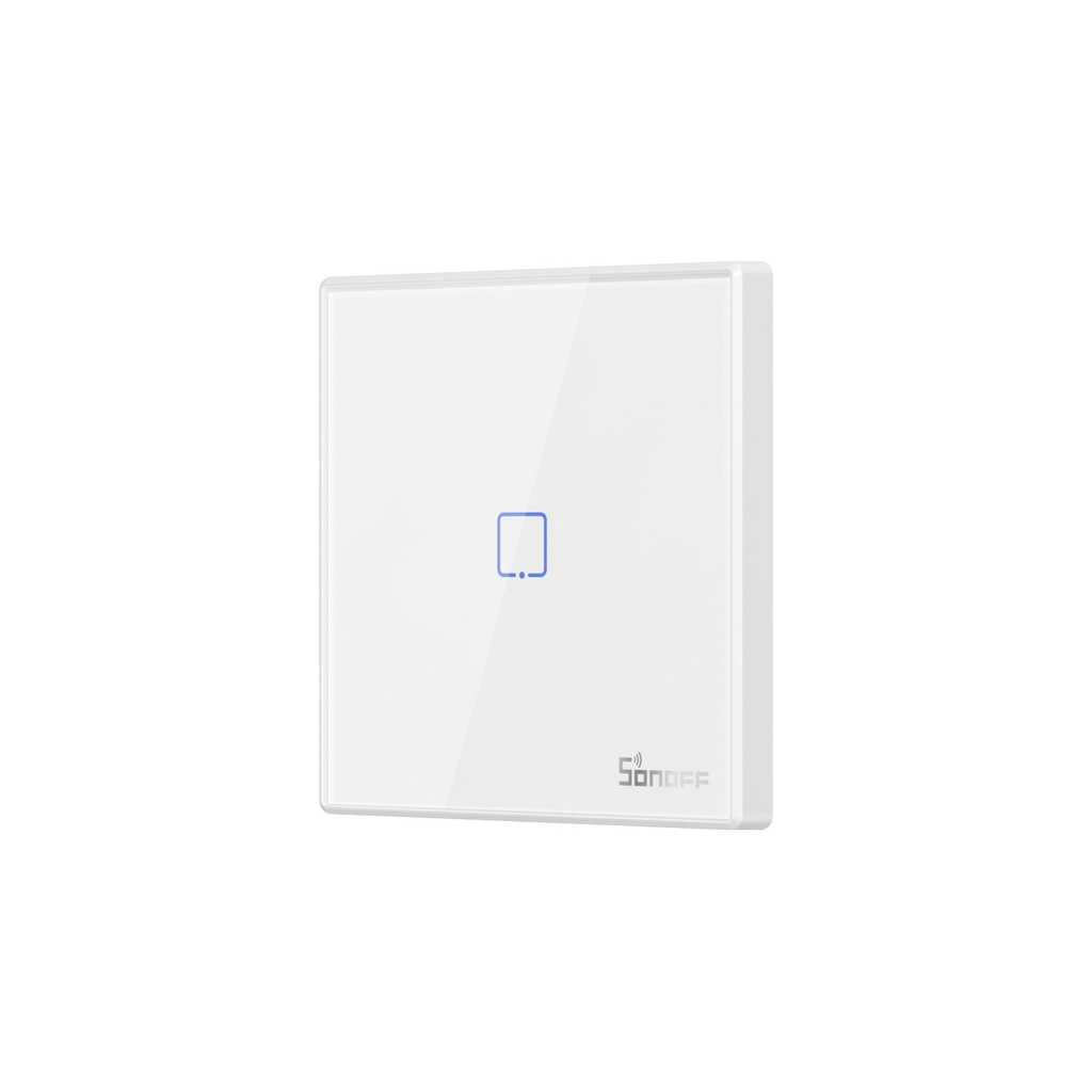 Interruptor de pared inteligente adhesivo, inalámbrico cuadrado, botón touch, 433 MHz, marca Sonoff.