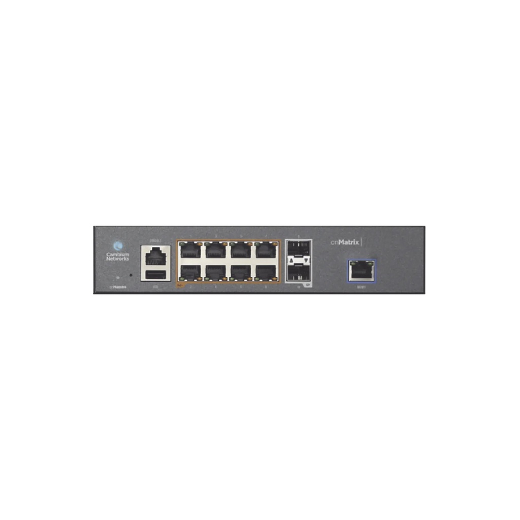 Switch Cambium cnMatrix de 8 puertos PoE 802.3af/at y 1 SFP, 75 W, administrable Capa 2
