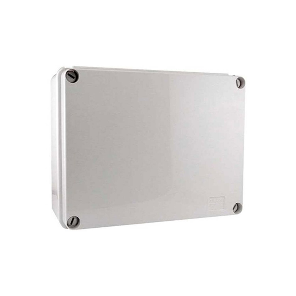 Caja plástica de registro 22x30x12 cms., IP65 con sellos de goma, color Ivory, marca Tibox.