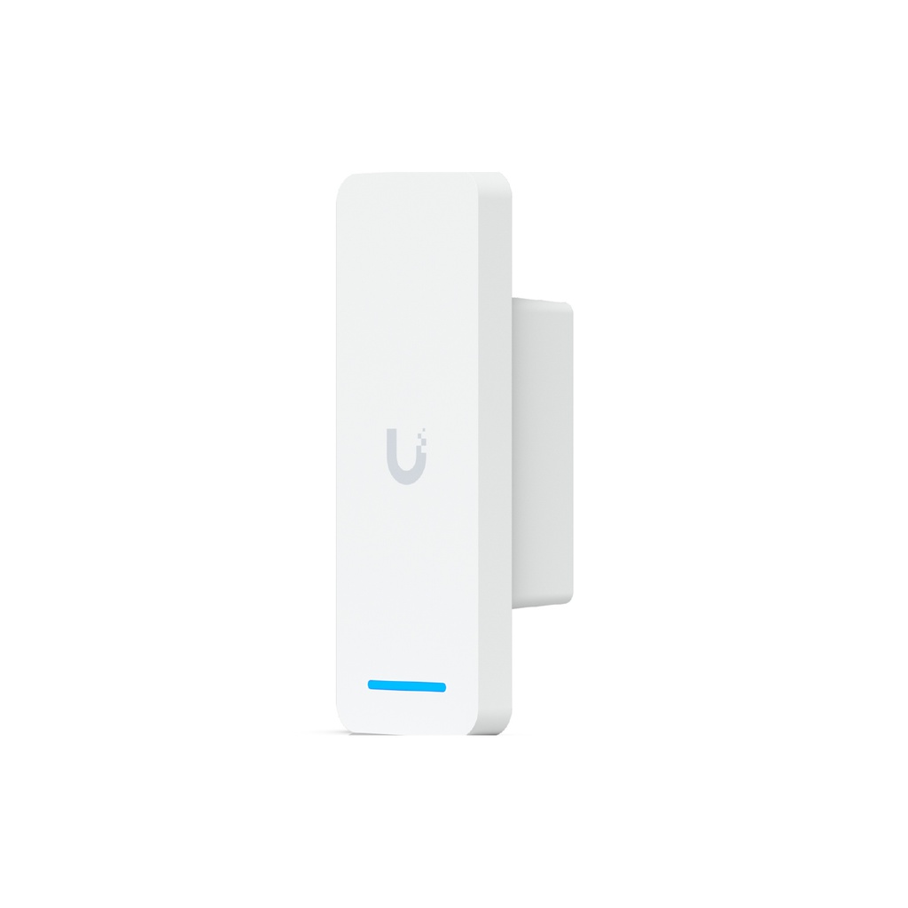 Control y lector de acceso Unifi Access UA-ultra todo en uno, incluye terminal para cerradura (12VDC, 1A) y bornes para solicitud de salida, PoE+ IP55, desbloqueo con tarjeta NFC o app móvil UniFi Identity, marca Ubiquiti.