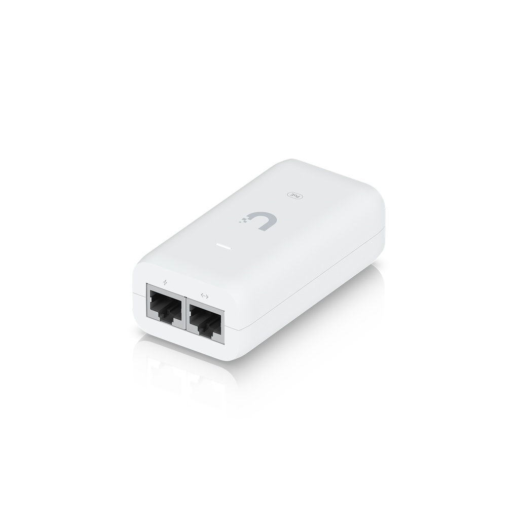 Adaptador PoE(15W) para dispositivos Unifi, 48V 0.32A, blanco, marca Ubiquiti.