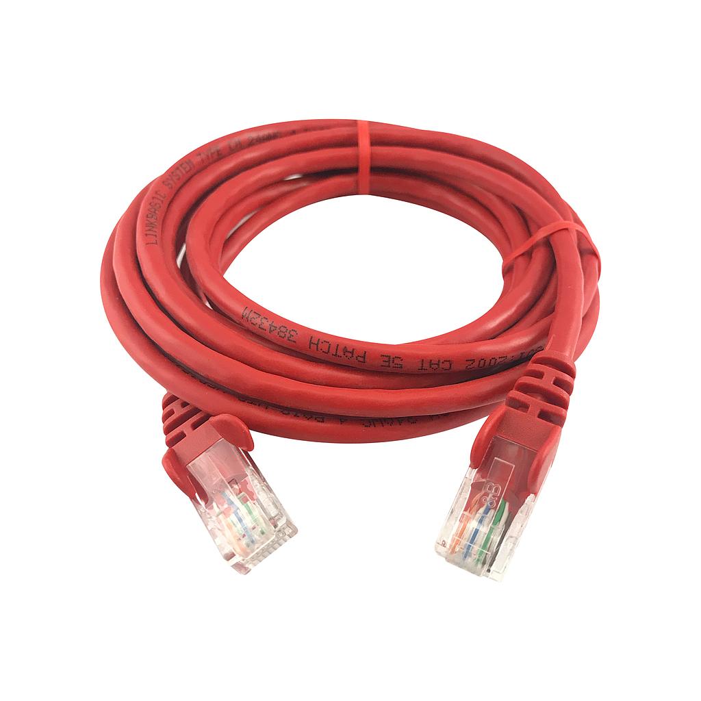 Patch cable categoría 5E 3m rojo, marca Linkbasic