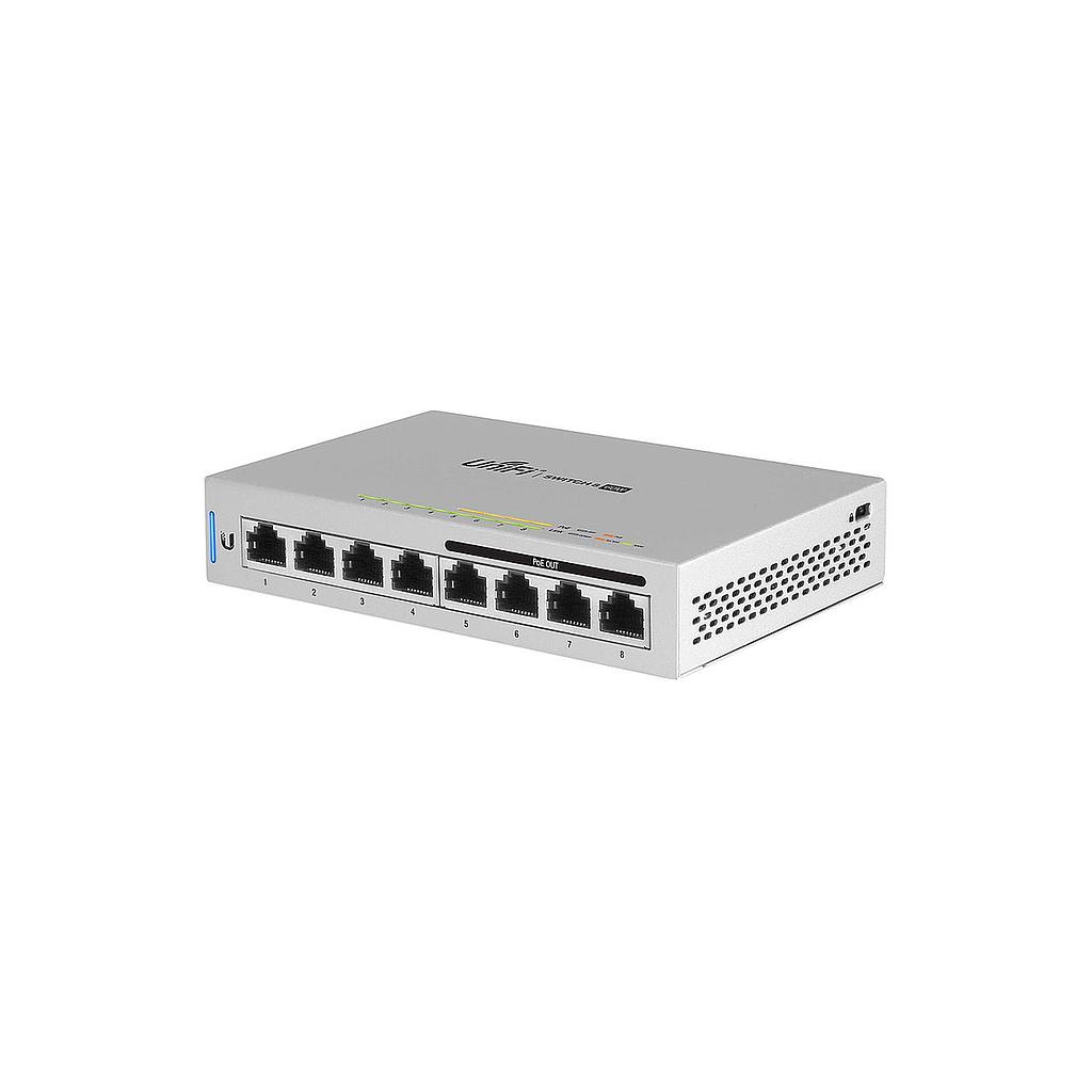 Switch UniFi administrable de 4 puertos Gigabit PoE 802.3AF y 4 puertos Gigabit Ethernet, marca Ubiquiti