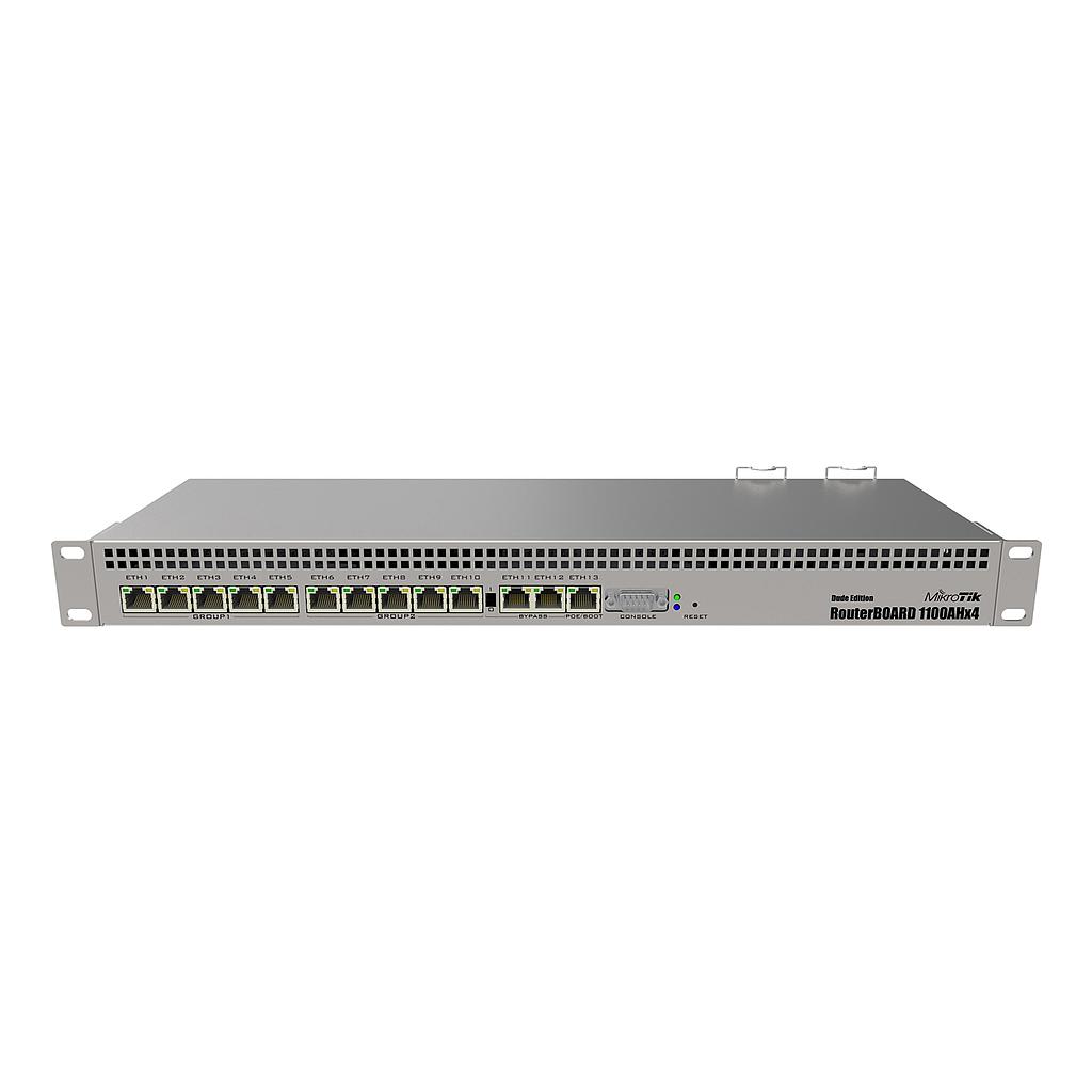 RouterBoard, Potente enrutador de montaje en rack de 1U con 13 puertos Gigabit Ethernet, marca Mikrotik