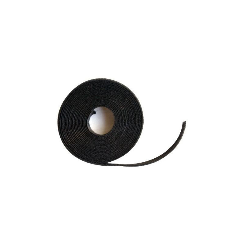 Velcro color negro, rollo de 25 mts, marca LINKBASIC