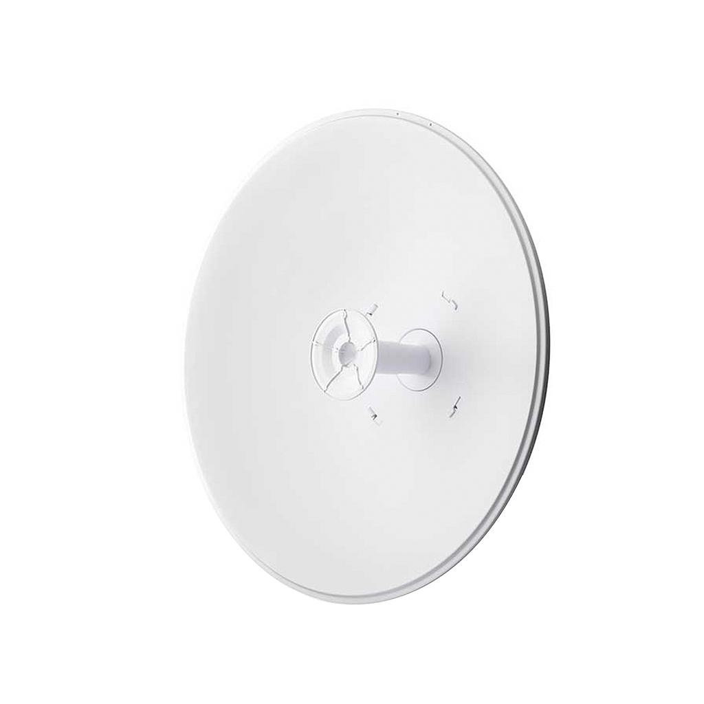 Antena direccional de 5 GHz 30 dBi, punto a punto (PtP) de largo alcance, tecnología AirFiber y Wave MLO5, marca Ubiquiti.