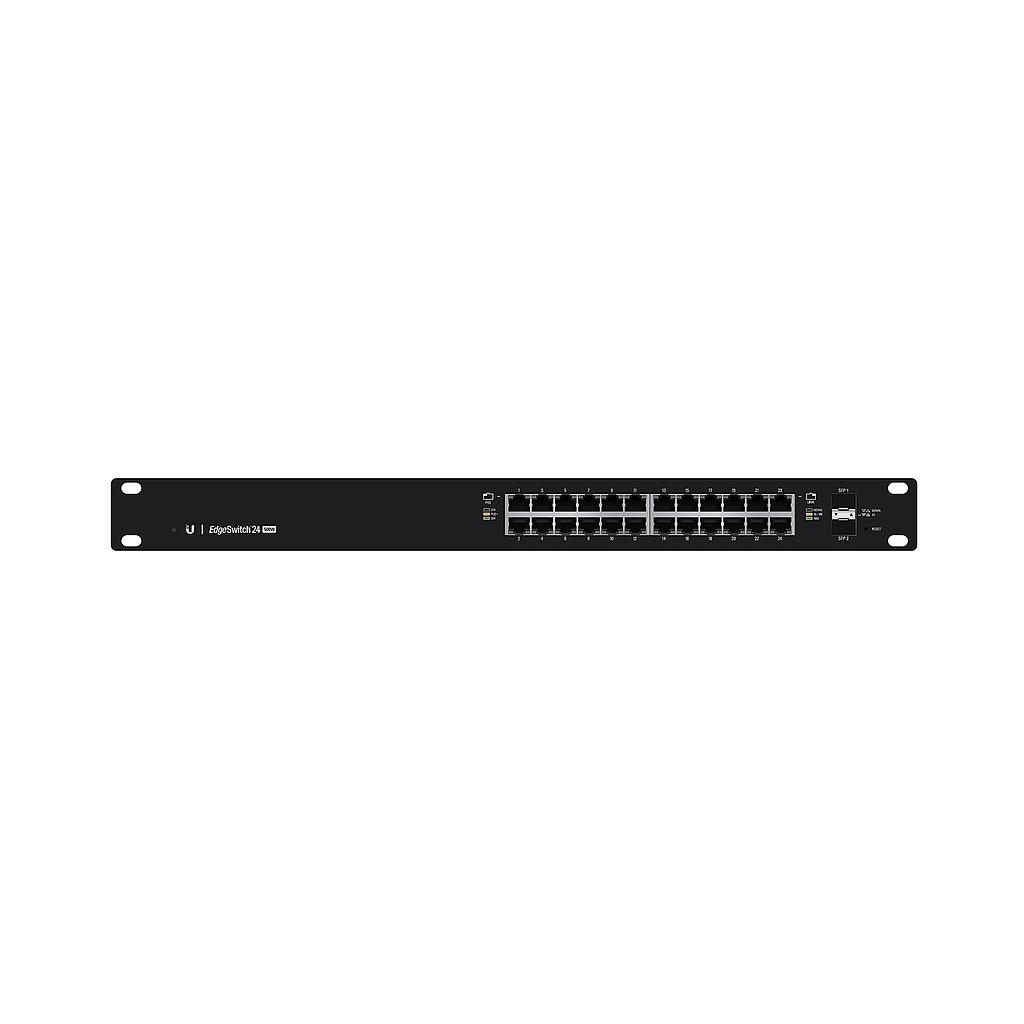 Switch Edgemax administrable de 24 puertos gigabit Ethernet PoE/PoE+ o PoE Pasivo 24V, 2 SFP, 250W, marca Ubiquiti