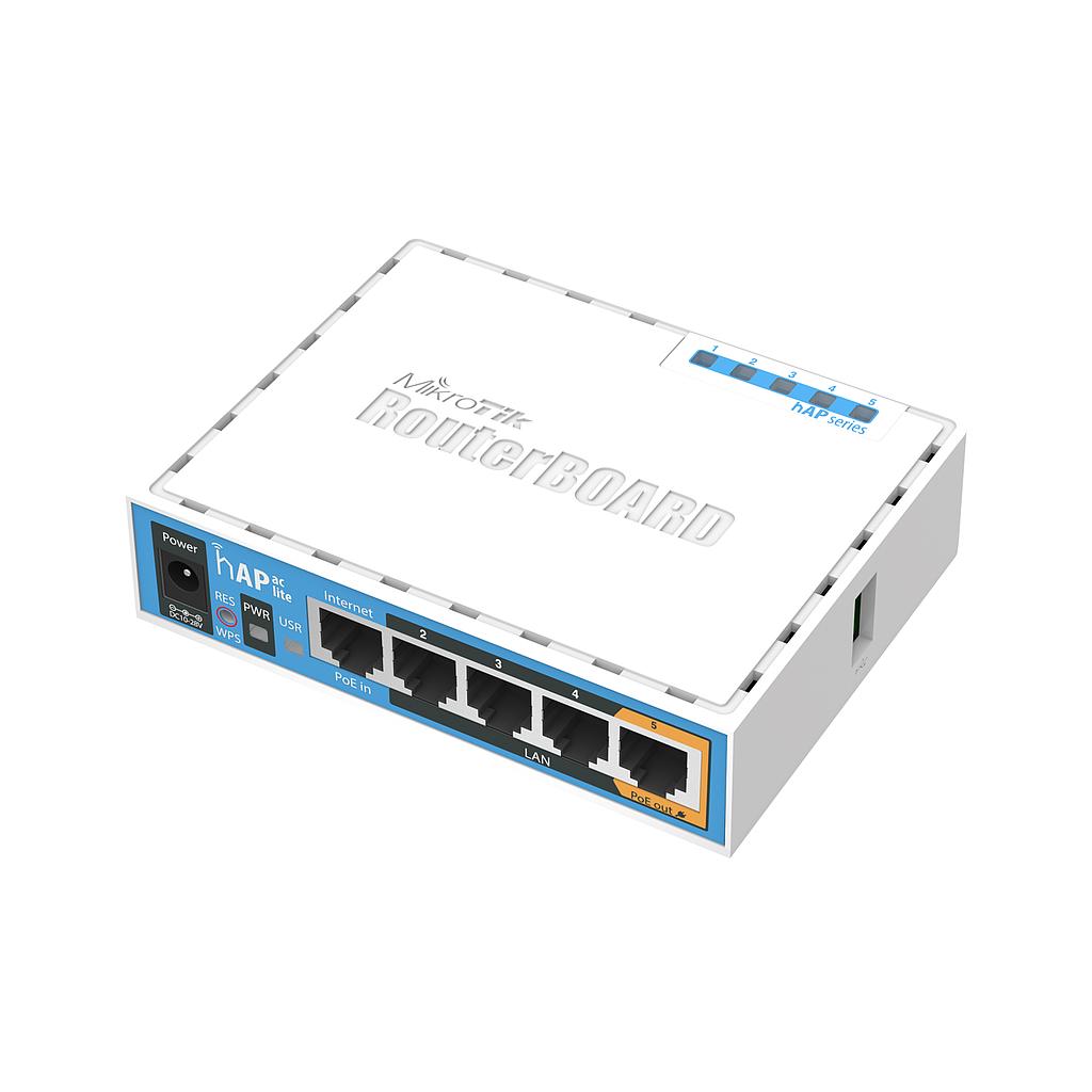 Router hAP ac lite, doble banda 2.4GHz y 5GHz, marca Mikrotik