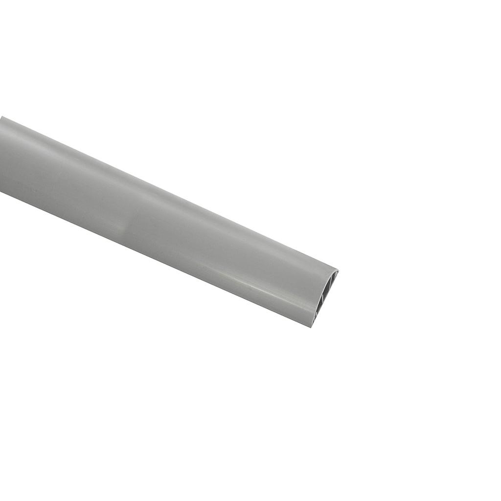 Canaleta plastica para piso, seccion transversal de 75x18mm, 2mts largo, con tapadera, 3 compartimientos, color gris, marca Legrand