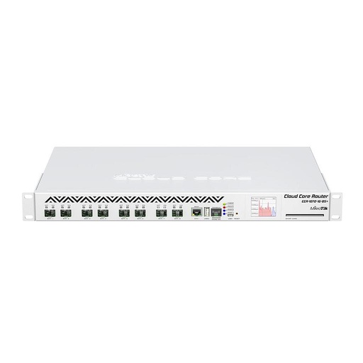 [CCR1072-1G-8S+] Cloud Core Router, 1 puerto Gigabit Ethernet, 8 puertos SFP+, 72 núcleos, marca Mikrotik 
