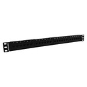 Patch Panel cargado de 24 puertos 110 , Categoria 6 TechChoice, 1RU, plano, color Negro, marca Ortronics.