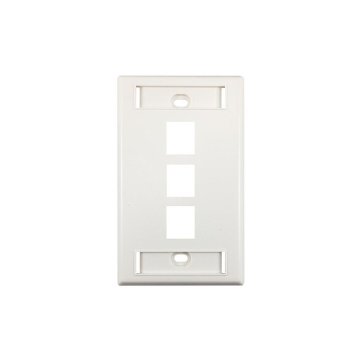 [OR-KSFP3] Placa de 3 posiciones,  para conector Keystone, color blanco, marca, Ortronics.