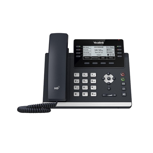 [SIP-T43U] Teléfono IP de Escritorio SIP-T43U, Pantalla Monocromatica, 12 Lineas SIP, No incluye transformador, marca Yealink