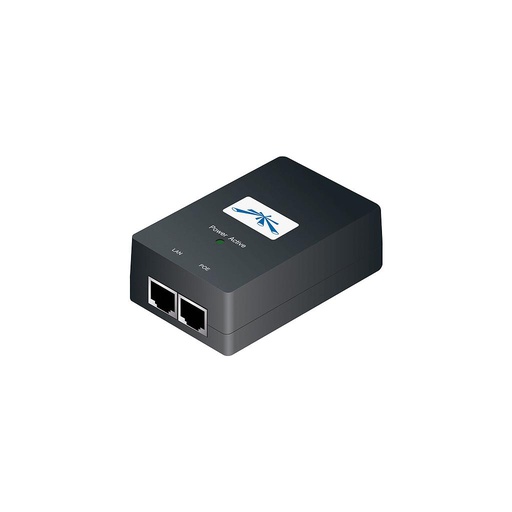 [POE-48-24W-G] Adaptador de alimentación a través de Ethernet para equipos que admiten PoE pasivo, PoE Injector, 48VDC, 24W, 0.5A, Gigabit Ethernet, (Para uso en equipos Rocket, UAP), marca Ubiquiti