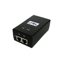Adaptador y protector ESD PoE, 24VDC 1A, 24W, Gigabit LAN, marca Ubiquiti.