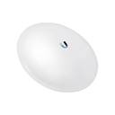 Radio con antena integrada NanoBeam 5AC Gen2, 5 GHz, 19 dBi, puente con tecnología AirMax, compacto hasta 450 Mbps, marca Ubiquiti.