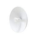 Radio con antena direccional integrada tipo plato, PowerBeam M5 400 AirMax, punto a punto (PtP) de 5 GHz, 25 dBi, + 150 Mbps 25 kms., marca Ubiquiti.