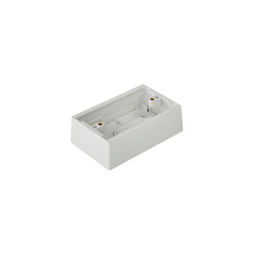 [OUX12-1] Caja de sobreponer rectangular, color blanco, con base metalica para tornillos, marca Linkbasic
