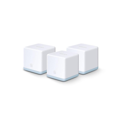 [Halo S12(3-Pack)] Sistema Halo S12, 3 cubos Wi-Fi Mesh domestico AC1200, doble banda hasta 1,167 Mbps, tecnologia MU-MIMO y Beamforming, marca Mercusys