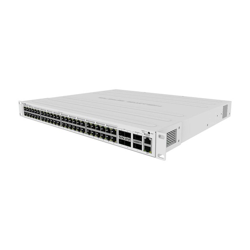 [CRS354-48P-4S+2Q+RM] Switch de 48 puertos PoE, 4 puertos SFP+, 2 puertos QSFP+ (40Gbps), sistema operativo RouterOS, marca Mikrotik