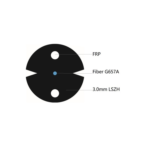 [GFO-063] Fibra óptica FTTX de 1 hilo SM G657A Dielectrica