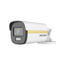 Cámara bala Hikvision turbo full color 24 horas, lente fijo 2.8m, 2 Mpx, IP67, Iluminación blanca, OSD, WDR, 4 híbrido, marca Hikvision IR 40mts