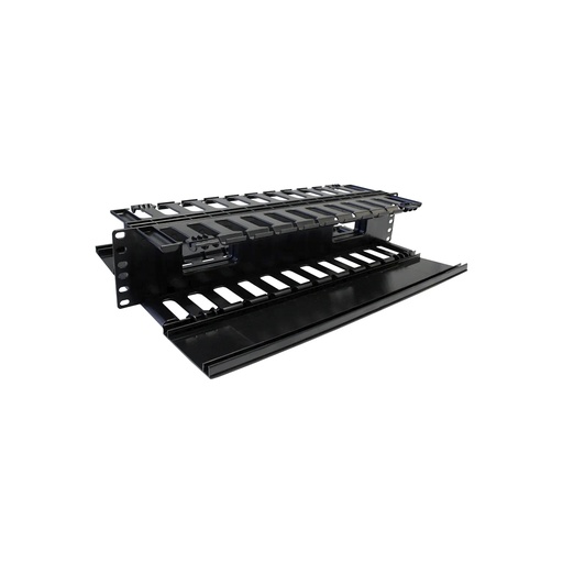 [SHMC2RU-W] Organizador horizontal, simple, 19 pulgadas, 2 RU, color blanco, marca Ortronics