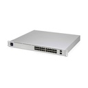 Switch Unifi profesional 24 puertos PoE, capa 3 administrable, puertos: (24) RJ45 de 1GbE (16 PoE+ y 8 PoE++) y (2) SFP+ de 10G, 400W, marca Ubiquiti.