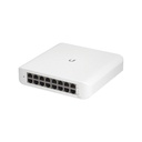 Switch Unifi USW-Lite-16-POE, capa2, 16 puertos GbE (8 PoE+), 45W, gestionado con Unifi network, marca Ubiquiti.