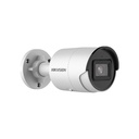 Cámara IP tipo bala, resolucion 6 MPX, lente fijo, inteligencia artificial con busqueda de vehiculos y humanos, microfono integrado, IP67, WDR 120dB, 12V, PoE. Marca Hikvision