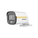 Cámara bala Hikvision turbo full color 24 horas, lente fijo 2.8mm, resolucion 2 Mpx, IP67, Iluminación blanca 40mt, OSD, WDR, 4 híbrido, microfono incorporado, marca Hikvision