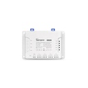 Interruptor inteligente de 4 circuitos 4CHPROR3, entrada 100-240VAC y 9-23 VDC, contactos normalmente cerrados y abiertos, 40A total, Wi-Fi, RF 433MHz, marca Sonoff.