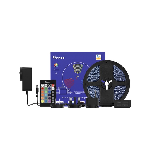 [L2-Lite-5M-US] Tira de luz Led RGB inteligente L2 Lite, Wi-Fi, 5 mts, control de escenas, cambio de colores con el ritmo de la música, marca Sonoff.
