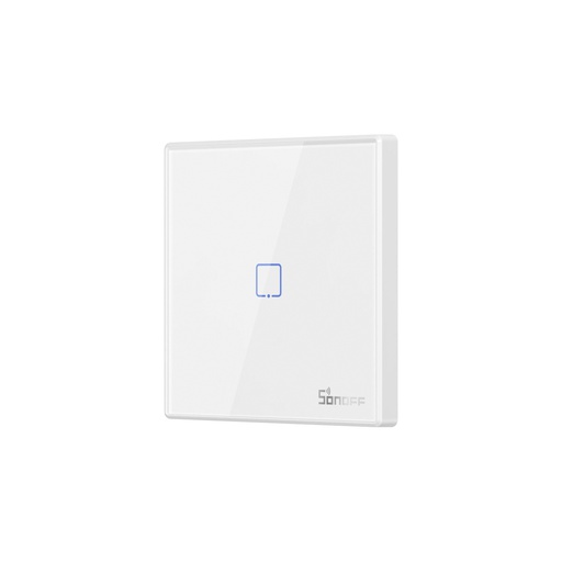 [T2EU1C-RF] Interruptor de pared inteligente adhesivo, inalámbrico cuadrado, botón touch, 433 MHz, marca Sonoff.