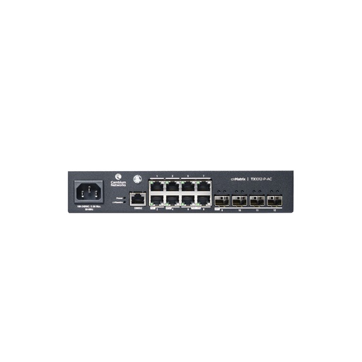 [MXTX1012GxPA00] Switch Cambium cnMatrix TX1012-P-AC de 8 puertos Gigabit PoE y 2 puertos SFP+