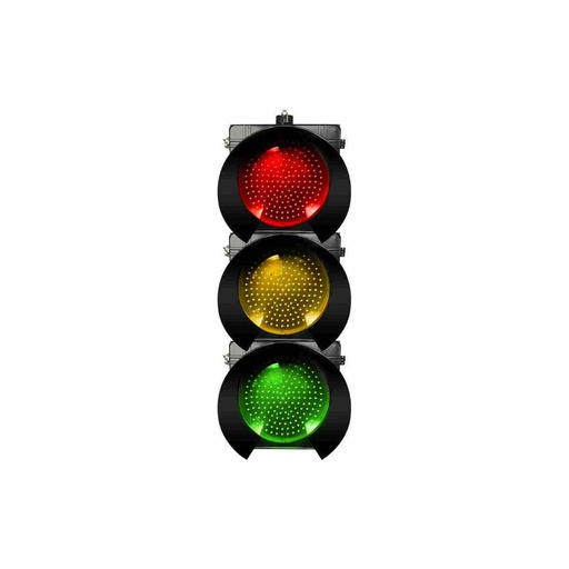 [JD300-3-FM31 Type04] Semáforo led vehicular de 3 colores: rojo, amarillo y verde, cronometro descente incorporado para las luces verde y roja, lentes de 30 cms., carcasa de policarbonato, visera tipo túnel, marca Fama.
