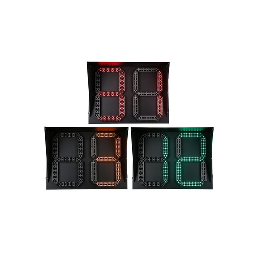 [DX-3-G-1-FM41] Temporizador de cuenta regresiva de 2 dígitos y 3 colores de 40x40 cms., carcasa de policarbonato, marca Fama.